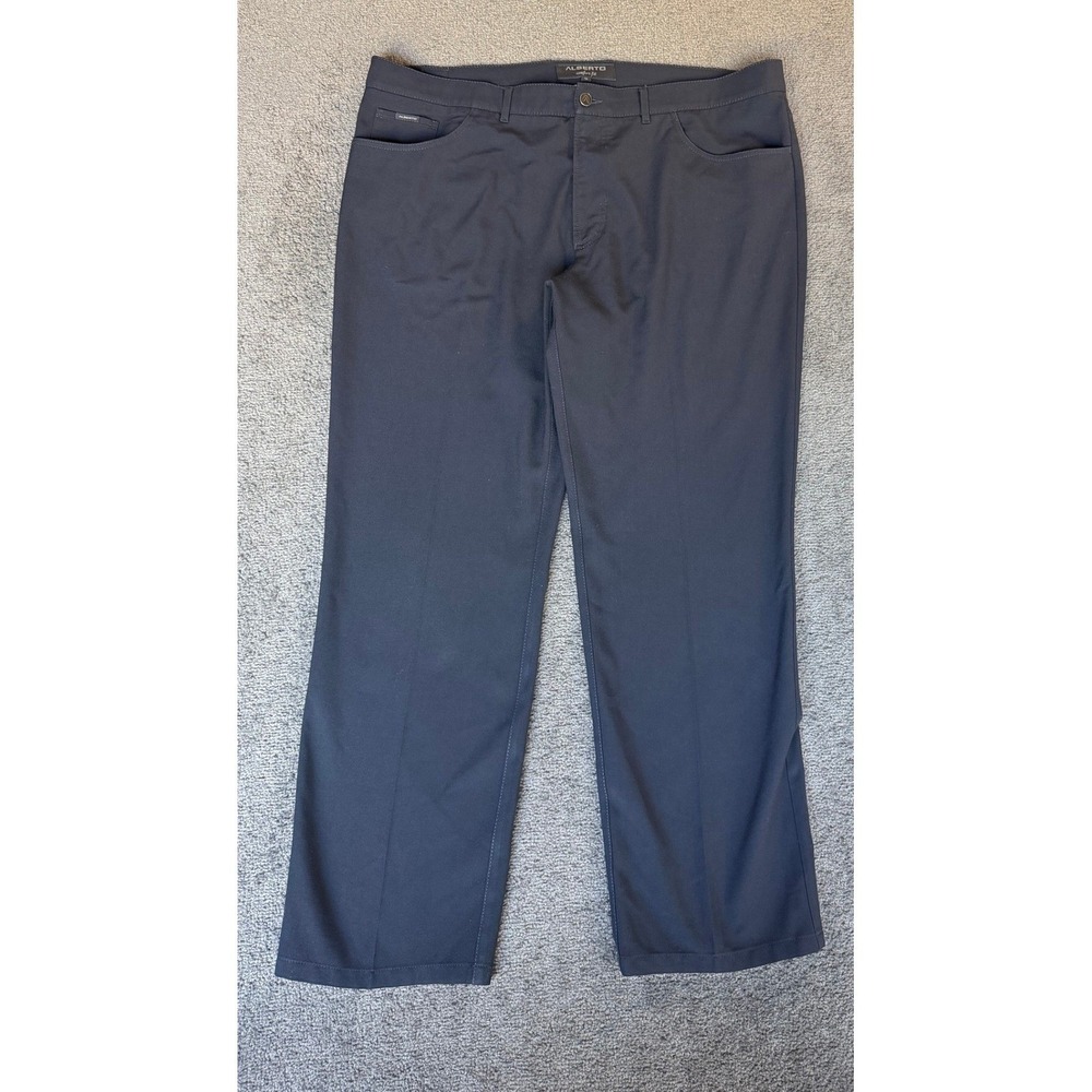 Alberto Comfort Fit Navy Blue Trousers Mens‎ Size 58 42x32 Straight Leg Pants